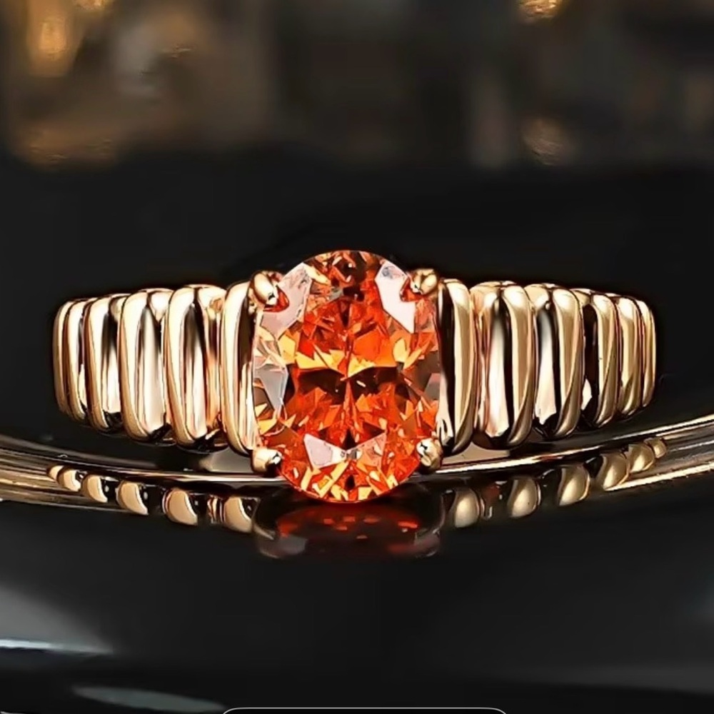Elegant Gold and Orange Gemstone November birthstone Ring